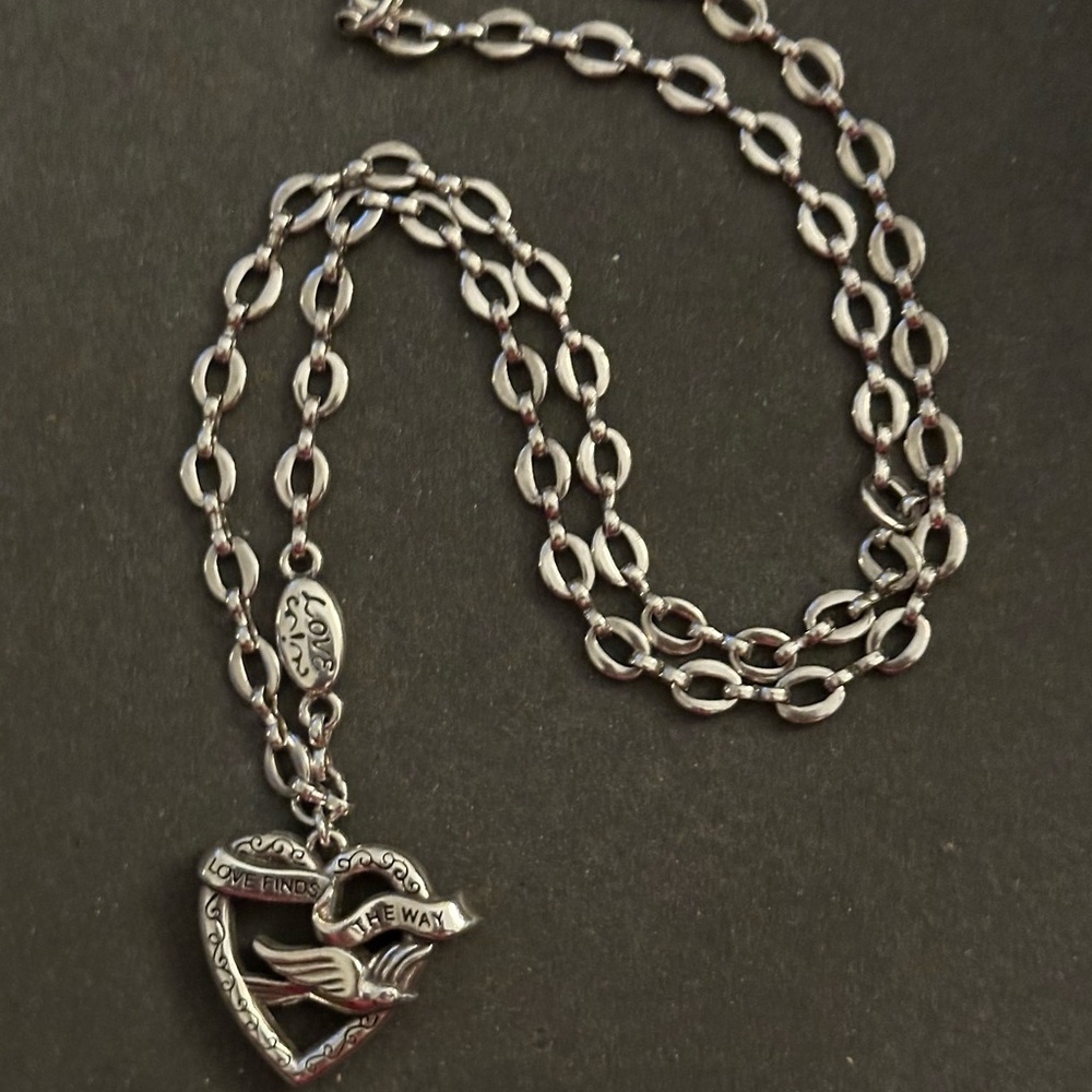 Brighton Love Finds The Way heart silver necklace - Picture 4 of 5